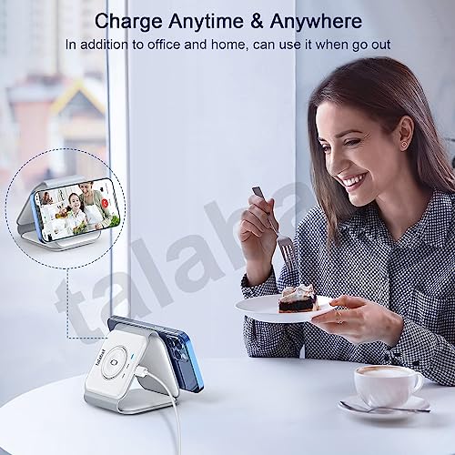 Image of 2023 New (Pack of 2) 3 in 1 Magnetic Travel Wireless Charging Station Multiple Devices, 3 in 1 Charging Station, Compatible with i-Phone 14 /13 /12 /Pro /Max,iWatch,AirPods 3 /2 /Pro