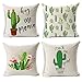 Gspirit 4 Pack Plantas suculentas Algodón Lino Decorativo Throw Pillow Case Funda de Almohada para Cojín 45x45 cm (2)
