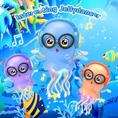 Image of Baby Dancing Jellyfish, Crawling Jellyfish Toy for Tummy Time Boys Girls 3-12 Years Old Boys Girls Magic Crawling Dancing Musical Toy Birthday Gifts for Kids