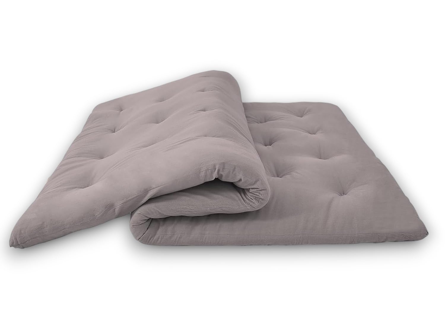 Deevine Craft Cotton Floor Mattress, Foldable and Rollable, High-Density Support, Tufted Design, Lightweight Star Cotton Mattress (Grey) 72X30X5 Inches-image-4