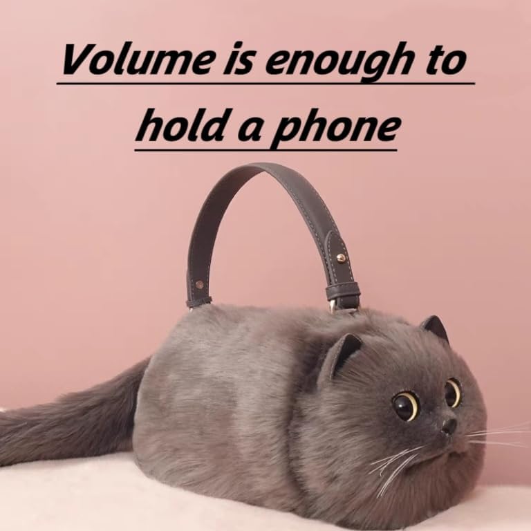 Handmade gray Updated Shoulder Bag - Spacious Design Can Hold Phone - Presents for Cat Lovers| For Christmas, Birthdays, Anniversaries - Image 4