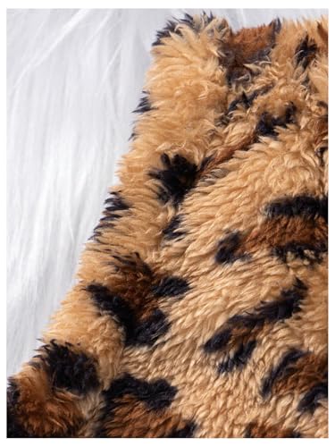 WDIRARA Toddler Girl's Leopard Print Fur Vest Outwear Lightweight Sleeveless Teddy Coat4