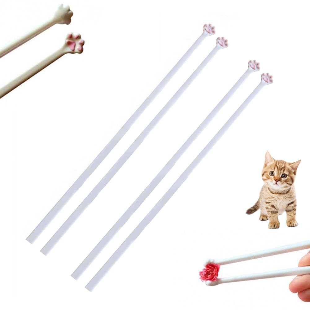 2 Paar Katzenpfoten-Essstäbchen – Rosa, Rutschfest, Wiederverwendbar Aus PC, Für Anfänger & Kinder