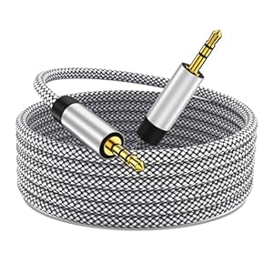 3.5mm Nylon Braided Aux Cable 3FT, Audio Auxiliary Input Adapter Male to Male Cord for Headphones, Car, Home Stereos, Speaker, iPhone, iPad, iPod, Echo & More