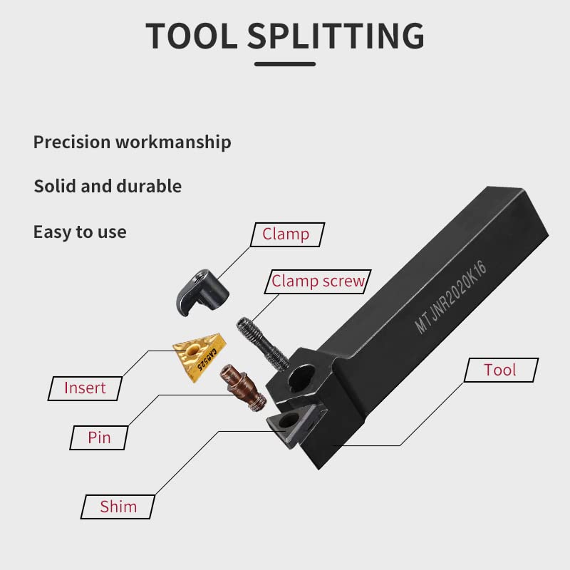 1pc MTJNR2020 MTJNR 1616 MTJNR2525 External Triangul Turning Tool Holder TNMG Carbide Inserts Lathe Cutting Tools Set(No Insert)(MTJNL1616H16)