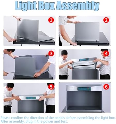 Light Booth Color Matching Cabinet - 4/5/6 Light Sources for Accurate Textile, Ceramics, Shoes & Leather Color Evaluation - 45° Grandstand Design for Optimal Viewing