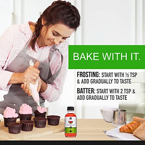 Dolce Foglia Watermelon Flavoring Oil - 2 Oz. - Flavoring Oil For Candy Making, Extracts And Flavorings For Baking, Lip Balm, Cookies, Ice Cream #TOP2