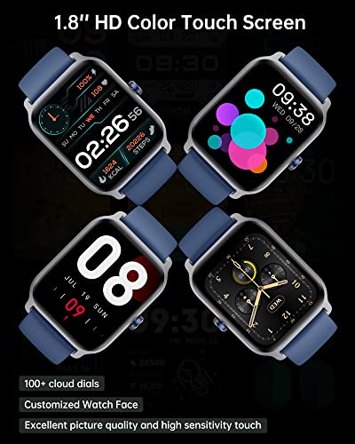 Smart Watch For Men Women (Answer/Make Call), 1.8" Touch Screen Activity Trackers For Android Iphone Compatible With Alexa Built In, Fitness Heart Rate Blood Oxygen Sleep Monitor, Ip68 Waterproof #TOP7