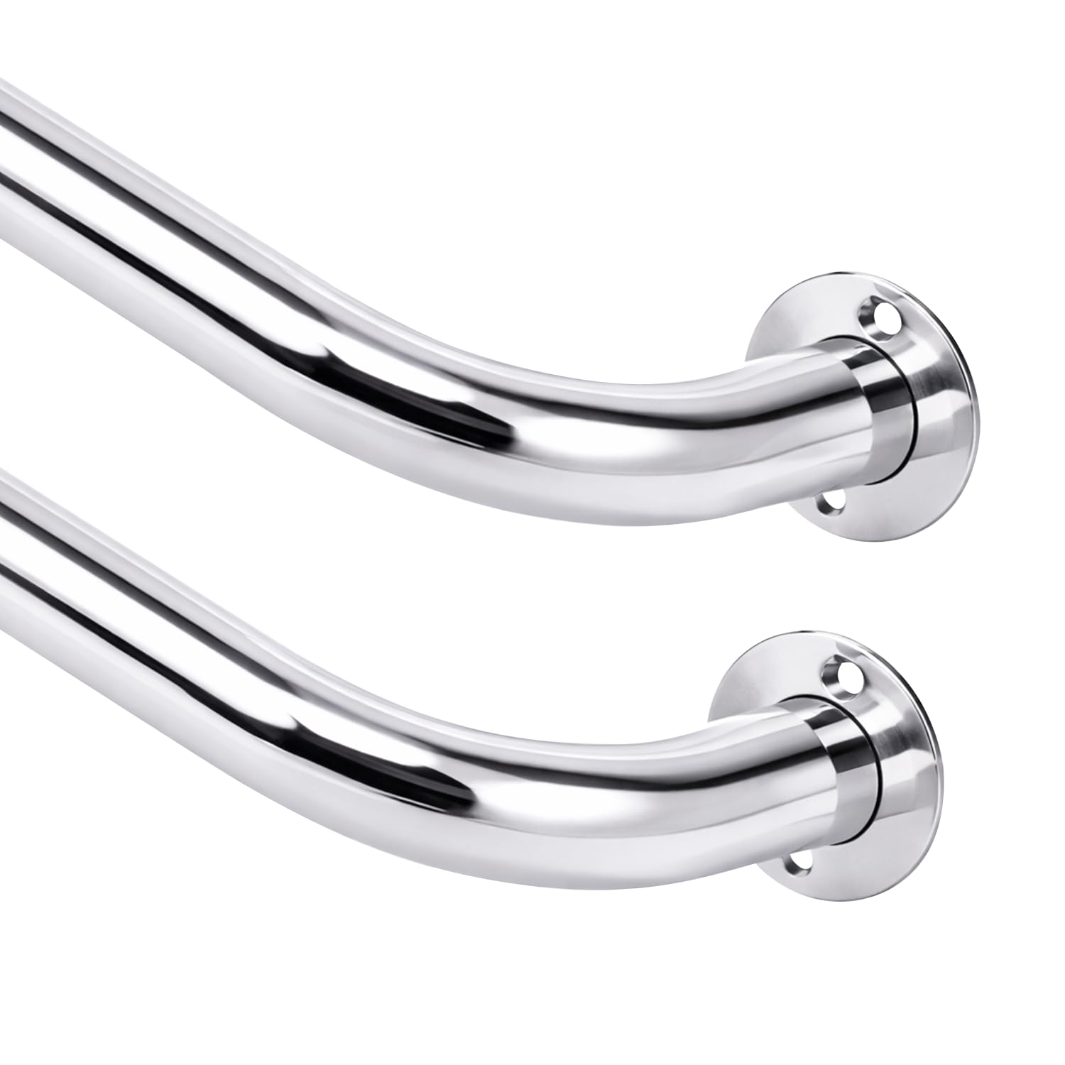 Oxford Homeware 2 Pack Extendable Blackout Curtain Poles for Eyelet Curtains 160-300cm Durable Room Darkening Curtains Pole Set Includes Curtains Rod Finials Rings Brackets & Fittings (Chrome)