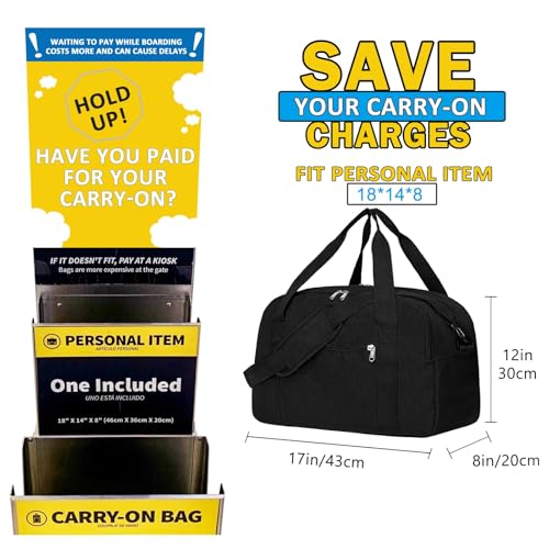 18" Small Carry on Bags for Airplanes with Laptop & Wet Compartment Underseat for Spirit Airlines Personal Item Travel Bag 18x14x8 in Duffle Gym Bag for Women Men2
