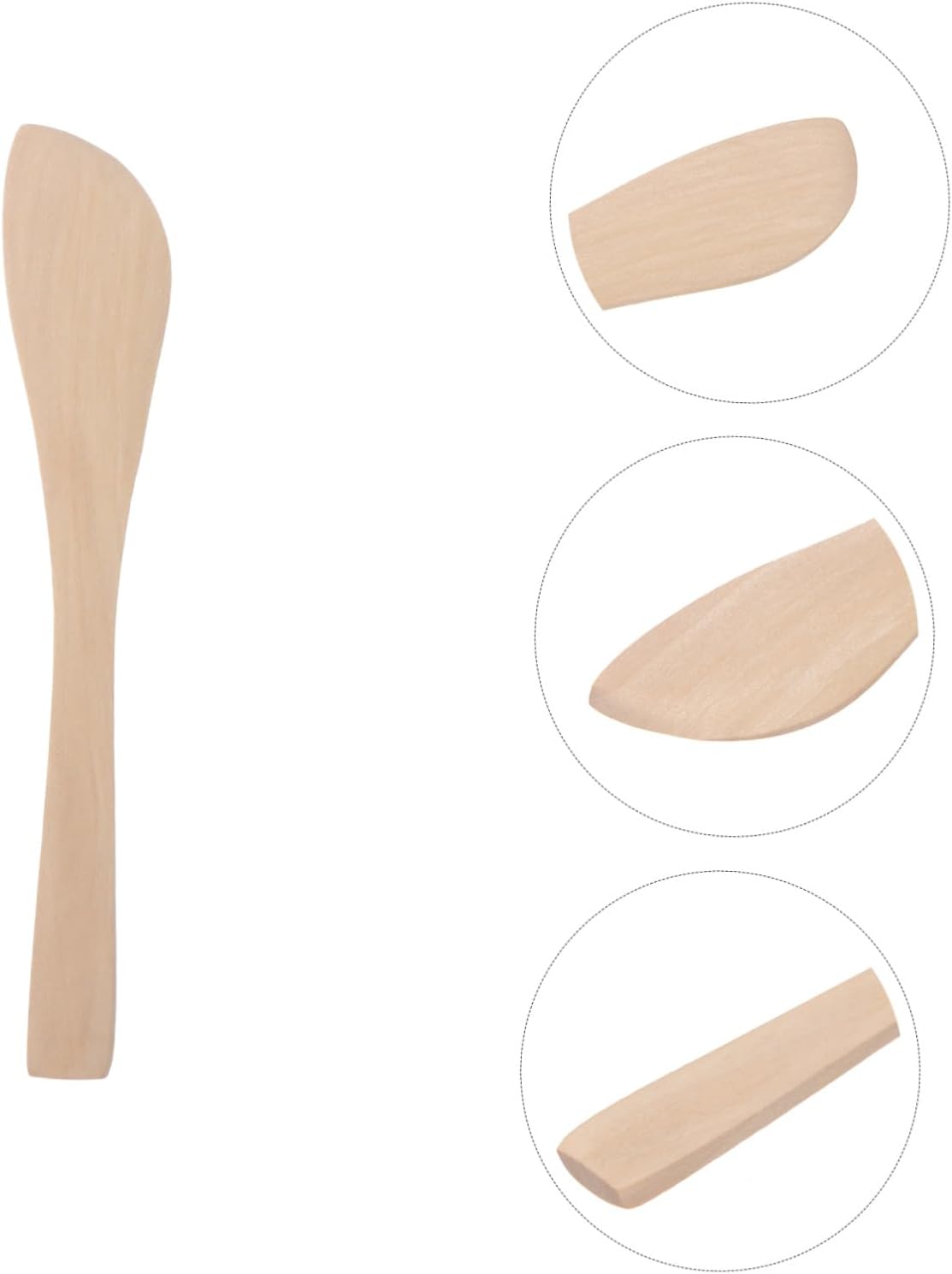 STOBOK 20pcs Wooden Dumpling Filling Spoons And Butter Spreaders, Mini Wood Utensils For Kitchen, Mask Wipe Spoons And Jam Spreaders