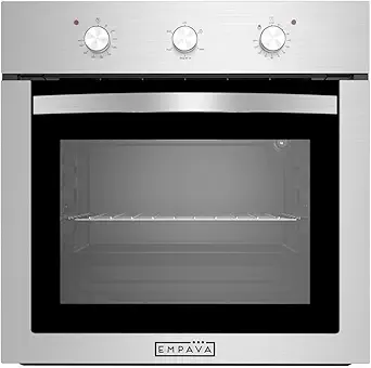 Empava Stainless Steel 24" Built-in Single Wall Ovens with Basic Broil/Bake Functions Mechanical Knobs Control, WOA01