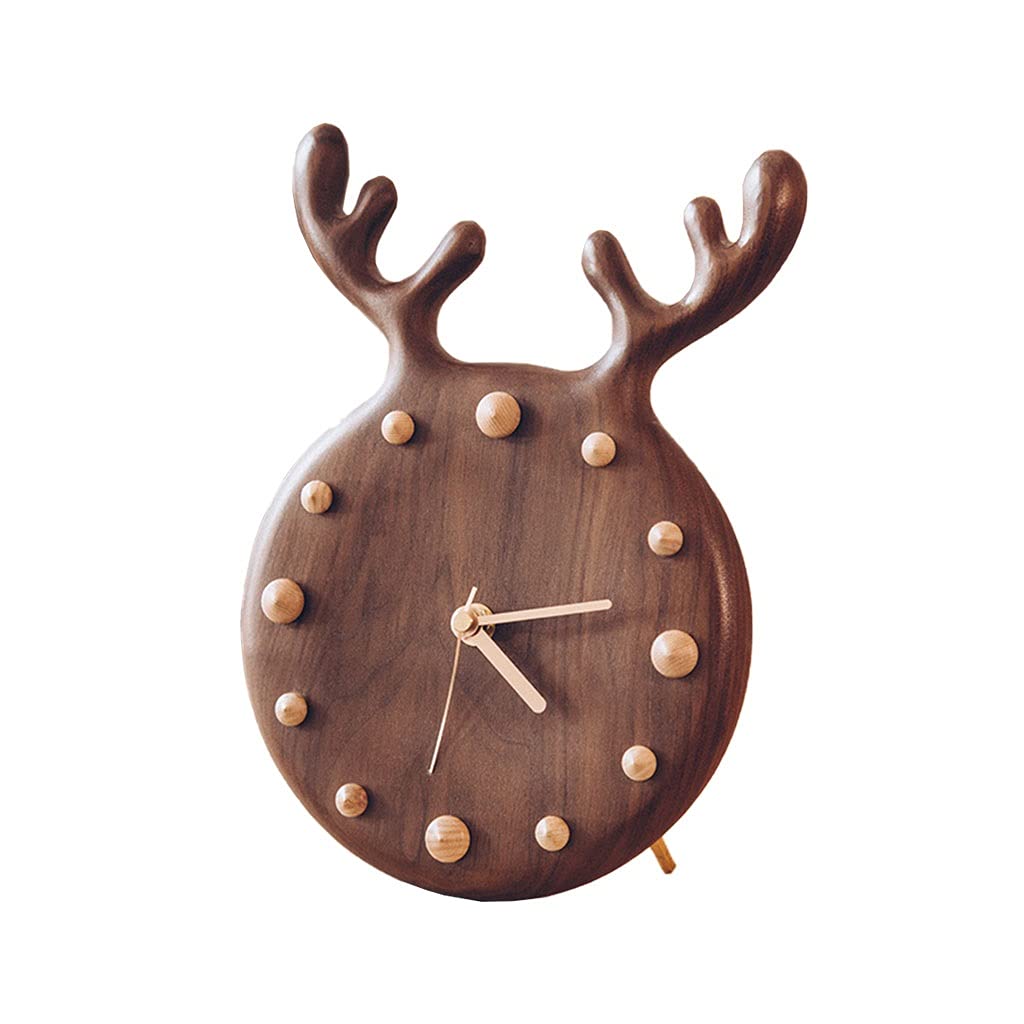 SUNESA Tischuhren Uhr Desktop Hölzerne Tischuhr Mute Schreibtischuhr Haushalt Kleiner Wecker Wanduhr Schlafzimmer Nachttischuhr Schreibtischuhr (Color : B, Size : 2)