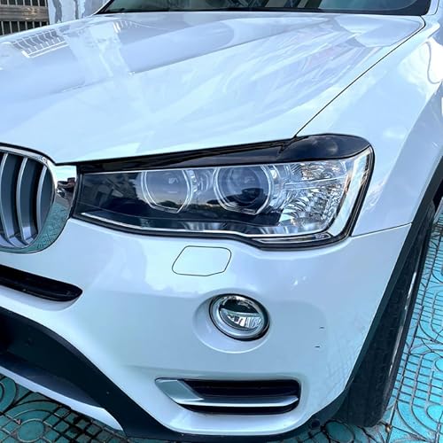 Protection de sourcils de phares noir brillant pour BMW X3 X4 F25 F26 2014-2017