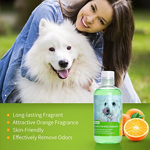 Nobleza Hundeshampoo weißes Fell - Optimale Fellpflege bei hellem & weißen Fell,Hundeshampoo für Weisse Hunde Hund Shampoo Malteser, Havaneser und Bichon 250ml