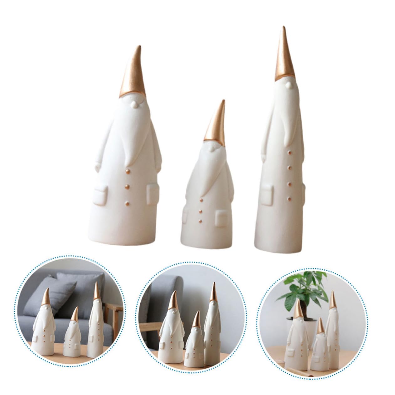 Decoración Navideña Papá Noel 3 Piezas Adorno Festivo Decoración Escritorio