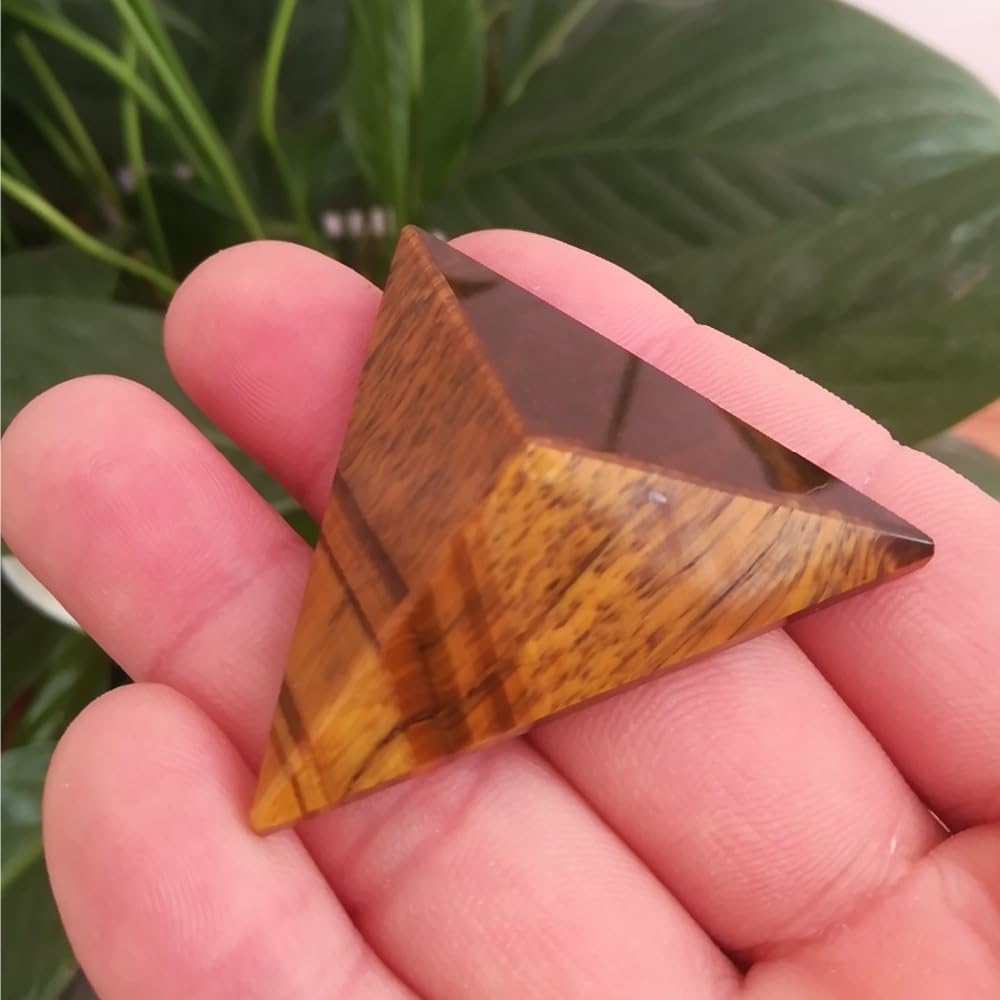 KatLin Natural Crystal Pyramid Quartz Tiger Eye Pyramid Healing Reiki Minerals Quartz Crystal Stone Gems Ornaments