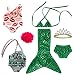 Ecore Fun 7 Pcs 18 Inch Doll Clothes for America 18" Girl Doll | Mermaid Tail Outfit Dress Jumpsuits Swimsuits Flower Hairpin | Birthday for Kid Girl