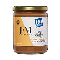 Vista 15 de JEM Organics Cashew Cardamom Sprouted Almond Nut Butter, Organic, All Natural,Gluten-Free, Vegan, Paleo, Keto Snack, 16 oz Jar, Single Pack