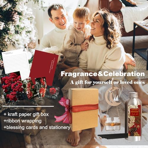 Luxurious Reed Diffuser Set - Red Rose, Peony, Lychee & Musk Fragrance - 180ML Long-Lasting Aroma Purifier - Perfect Gift for Women - Image 5