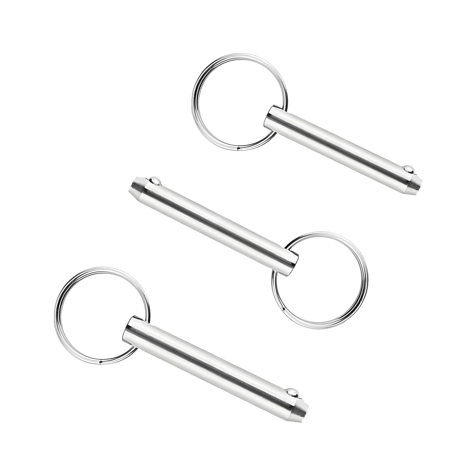 Set di 4 Perni a Sgancio Rapido in Acciaio Inox con Sfera Caricata a Molla, Anello in Acciaio Inox, per Accessori per Bbarche (8 x 55 mm)