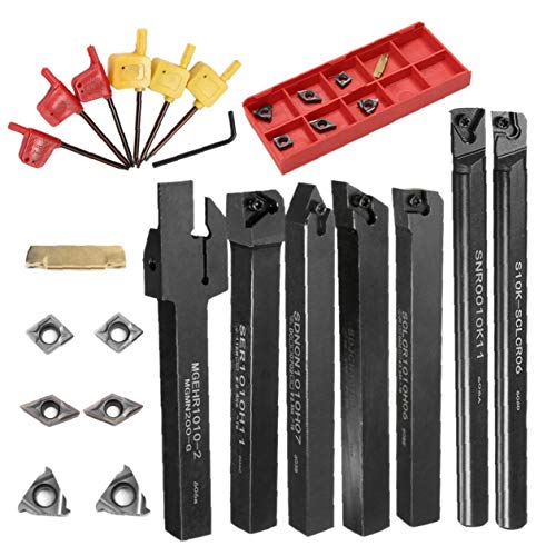 21pcs/Set Dcmt Ccmt Carbide Insert + 10mm Boring Bar Tool Holder + Wrench for Lathe Turning Tool