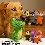 Jalousie Plush Toys Assortment Value Bundle Puppy Pet Mutt Squeak Toy for Medium Large Dogs (5 Pack Corduroy) - Image 3