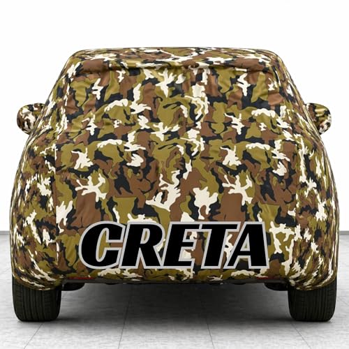 Image of Kings of Cover New Jungle 100% Waterproof Creta Car Cover | Polyester Car Body Cover for Rain & Sun | UV Protection, Dustproof, Scratch Resistant, Windproof, Heat Resistant, Custom Fit