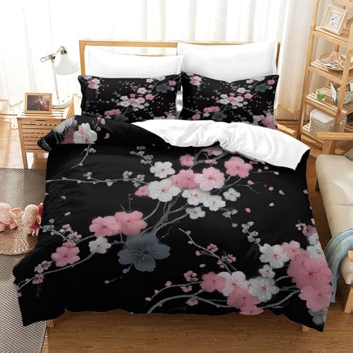 Housse de couette cerisier microfibre douce fermeture éclair - 3