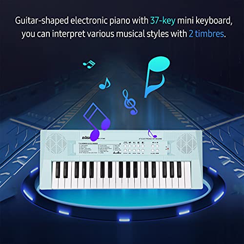 COMETX Piano électronique avec mini clavier Piano électronique avec mini clavier 37 touches Piano électronique Piano Bleu - Les Beatles, Paul McCartney, John Lennon, RIngo Starr, George Harrison COMETX Piano électronique avec mini clavier Piano électronique avec mini clavier 37 touches Piano électronique Piano Bleu – Image 5