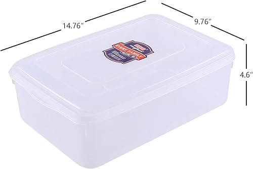 Miniatura 3 de Sadstory Contenedores de almacenamiento de plástico transparente de 11 cuartos de galón con tapa, contenedor de almacenamiento de plástico, 2