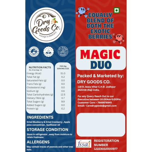 Image of Dry Goods Co Dried Blueberry & Cranberry Berry Mix 400g | No Added Sugar