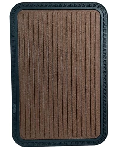 Image of Anti Skid Door Mats for Home Entrance |Rectangular Mats| Outside, Indoor Rubber Mat for Floor (40X60 cm, Brown)