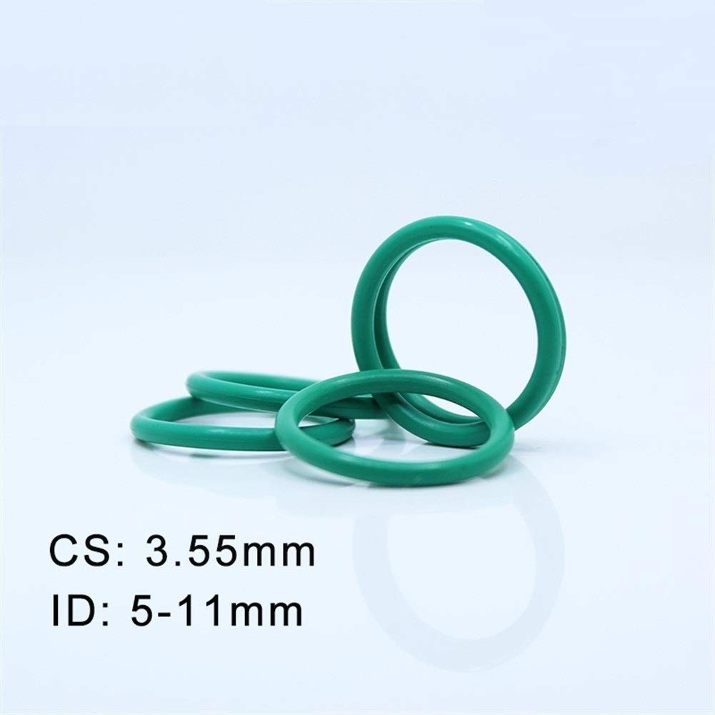 Juntas tóricas CS3.55mm FKM Caucho O Anillo 100pcs OD 5/6 / 7/8/9/10 / 11x3.55mm ORing flúor Gasket del Sello de Aceite Verde ORing JIYAMI´EN EL (Size : ID11x3.55mm)