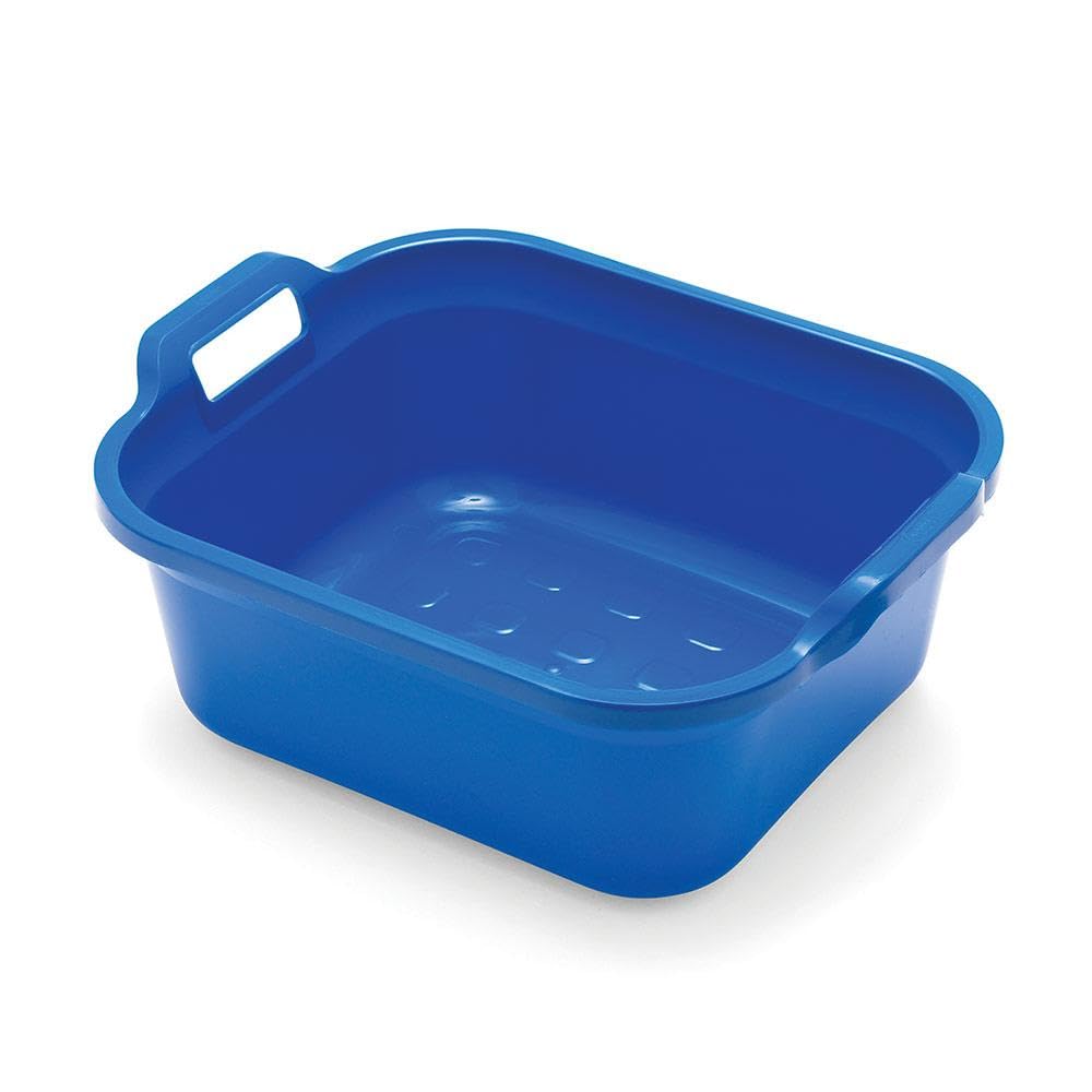 Addis 517951 Large Rectangular 10 Litre Washing Up Bowl with Handles, Cobalt Blue, 39 x 32 x 14 cm