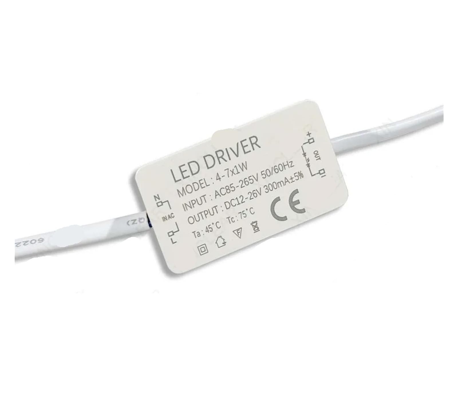 PWANUIGTE LED Driver 3-5W 4-7W 8-12W 12-18W 18-25W 25-36W Power Supply 300mA 600MA 900MA Constant Current Transformer(4-7x1W-PC)