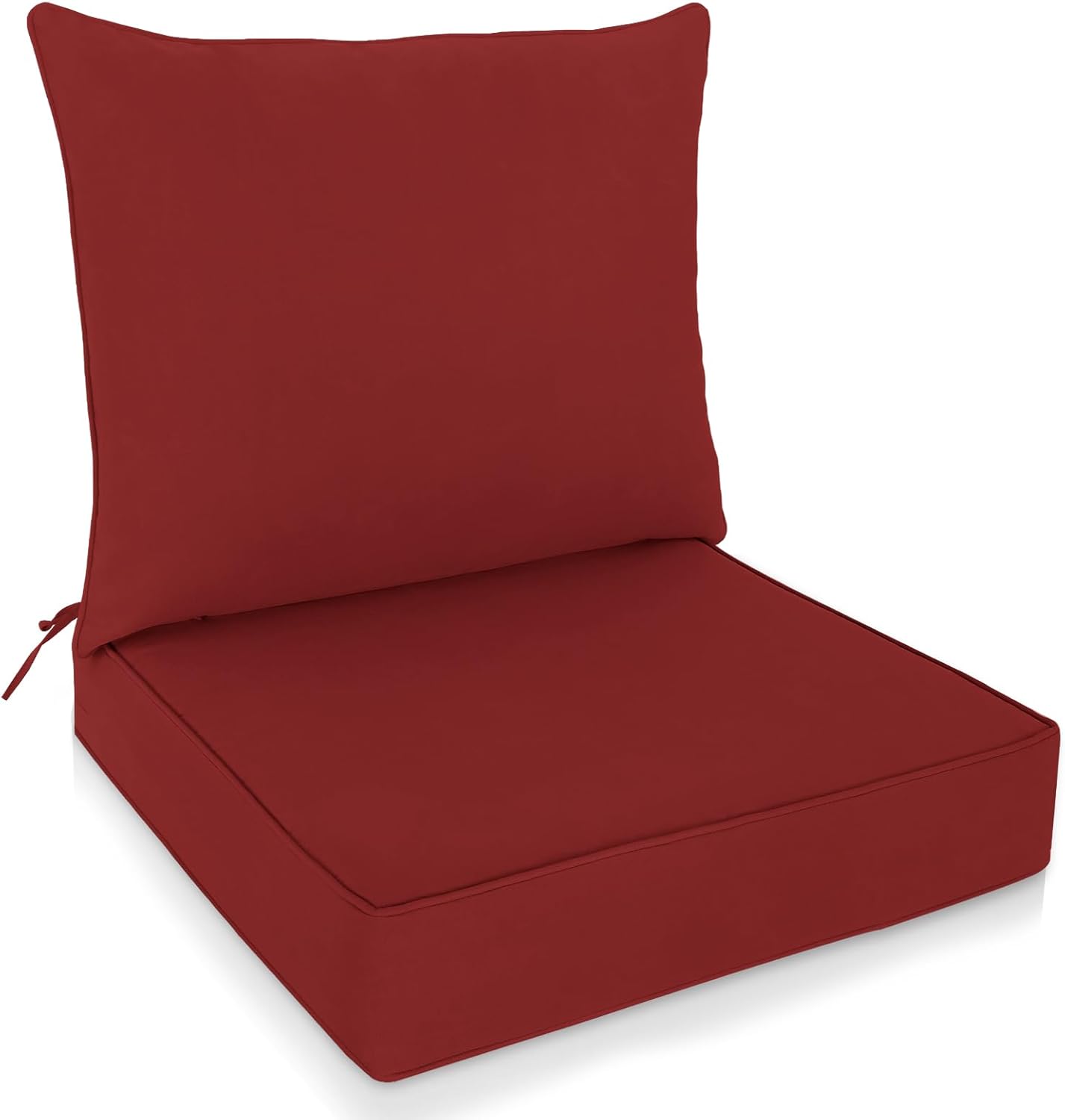 EAGLE PEAK Outdoor Deep Seat Patio Seat Cushion Set, 25 x 25 x 5 inch, 2-Piece Back Chair Cushion, Set of 1, Red