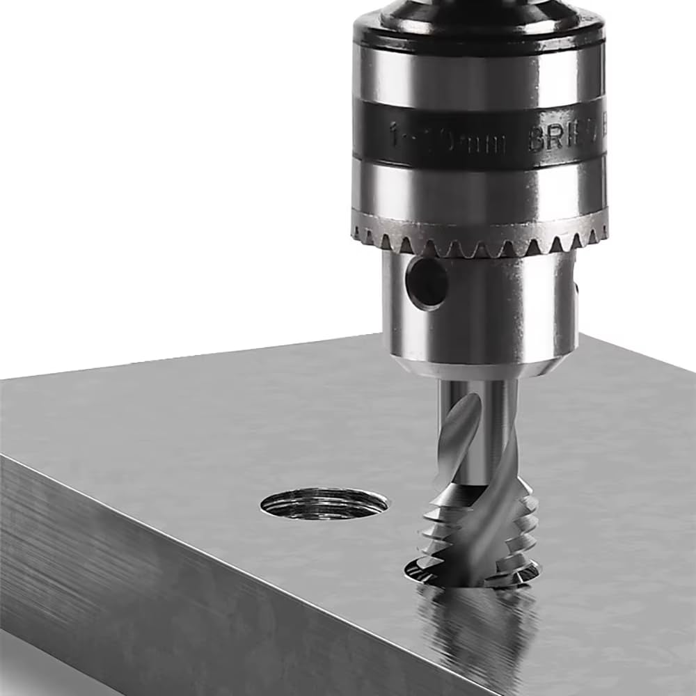 Roscadora Eléctrica Vertical de Escritorio de 100-240V CA, Roscadora de Taladro con Brazo Flexible Universal, Mandril B12 de 1-10MM, 100W, 90RPM