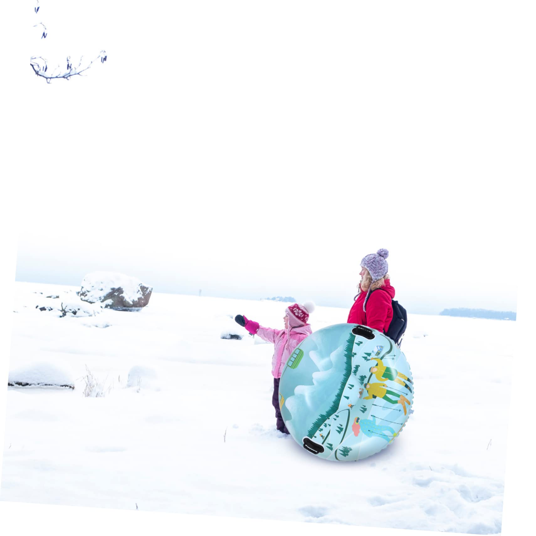 BESPORTBLE 1pezzi Tubo da Sci Gonfiabile in Pvc Ispessito Slitta da Neve per Esterni Attrezzo da Sci per Sport Invernali all Aperto