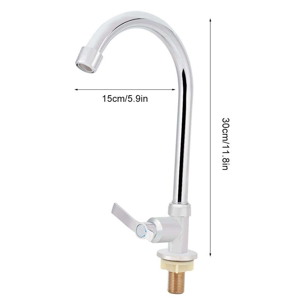 Zinc Alloy G1 2in Kitchen Sink Faucets Kitchen Faucet Kitchen Faucet Single Cold Vertical Faucet Tap for Home — view 2