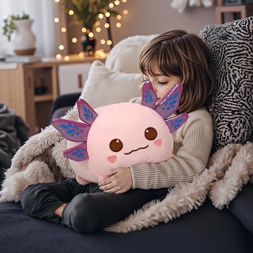 Image of Mewaii Pink Axolotl Plush Kawaii Plush, Ultra-Soft Feel, 16 in