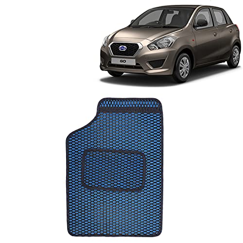 Image of Kingsway Dotted Design Car Floor Foot Mats Universal Fit for Datsun Go, Model Year : 2014 Onwards, Water and Dustproof, Color Blue, Set of 5 Pieces