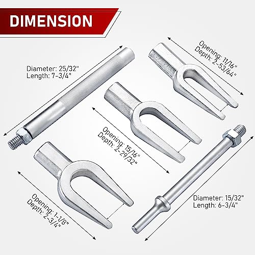 ATP Ball Joint Tie Rod and Pitman Arm 5 Piece Tool Kit Separator for Cars and Light Trucks