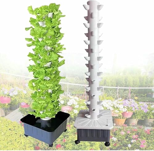 RRrawgff Torre idroponica, Sistema di Coltivazione idroponica da Giardino per Erbe aromatiche, Frutta e Verdura, Kit di Coltivazione aeroponica con Pompa, Vaso a Rete, Erbe aromatiche