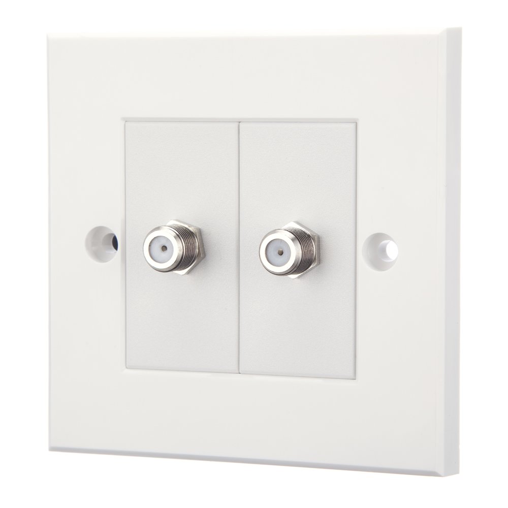 Buy Computer Spares TV Aerial & F Type (Satellite) Faceplates/Wall Outlets – Silver Coloured Sockets (Double F-Type And Single Aerial) Online At Low Prices In India