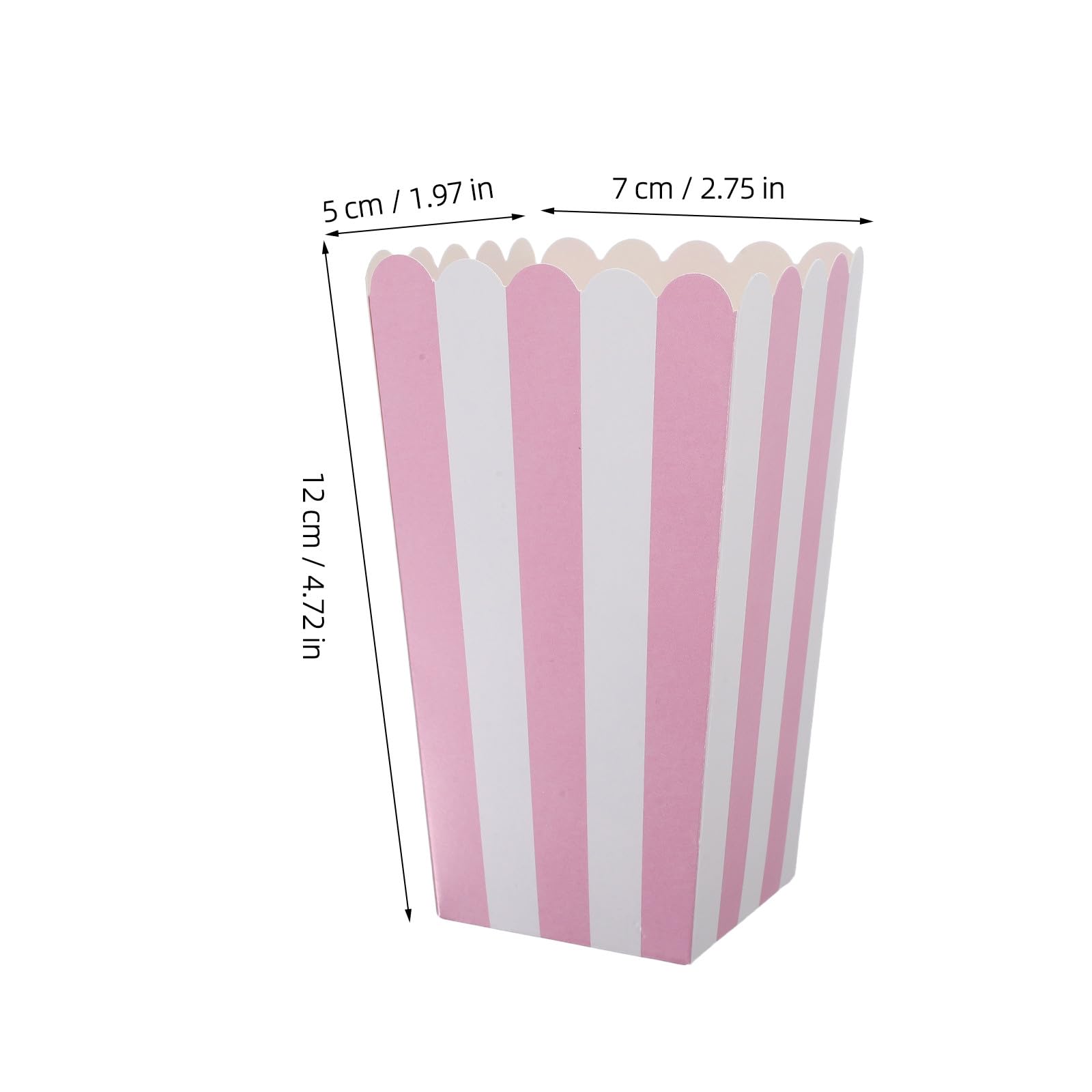 100 Secchielli per Popcorn in Carta a Righe Rosa Contenitori Resistenti All’Olio per Snack Feste di Compleanno Cinema e Carnevale Scatole per Dolci e Bomboniere Pratiche e