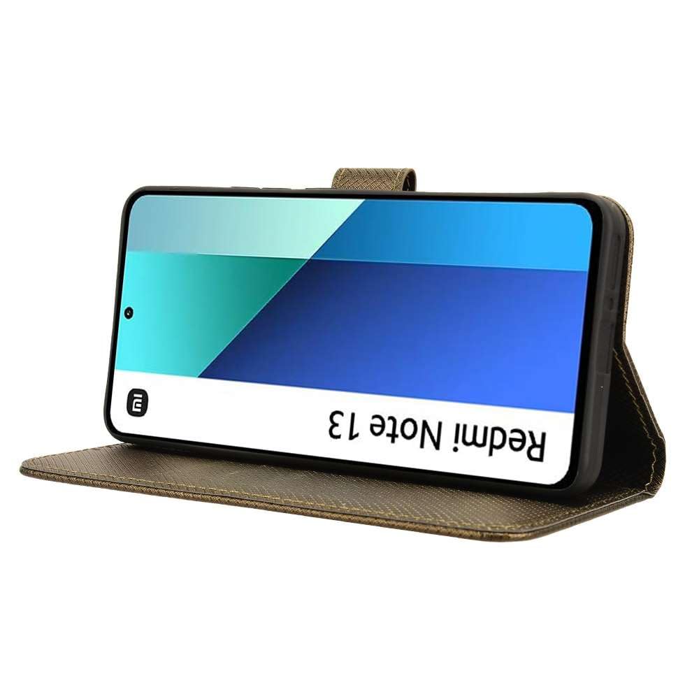 WAURZ Cover per Xiaomi Redmi Note 14 4G, Custodia Cover Pelle Libro con 2 Pellicola Vetro Temperato Protezione Schermo Portafoglio Porta Carte Antiurto Cuoio Flip Case Custodia Cover,Rosso