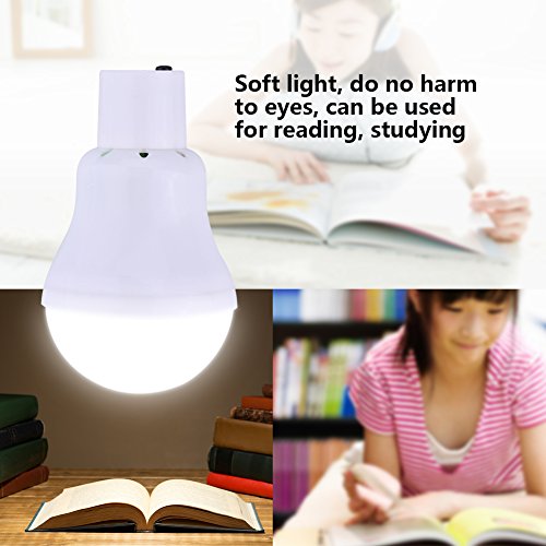 LED Solarbetriebene Glühbirne, Haofy Tragbare Hof Notbeleuchtung, Laterne mit Solarpanel für Outdoor Camping Zelt… – Bild 3