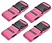 WeBravery Adjustable Luggage Strap Suitcase Belt Bag Straps Travel Accessories (4Pack-Pink)