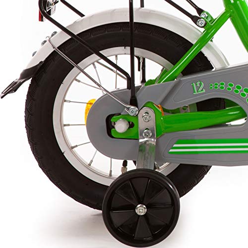Bibi Kinderfahrrad 12 Zoll mit Rücktrittbremse Fahrrad Kinderrad Grün Weiß – Bild 4